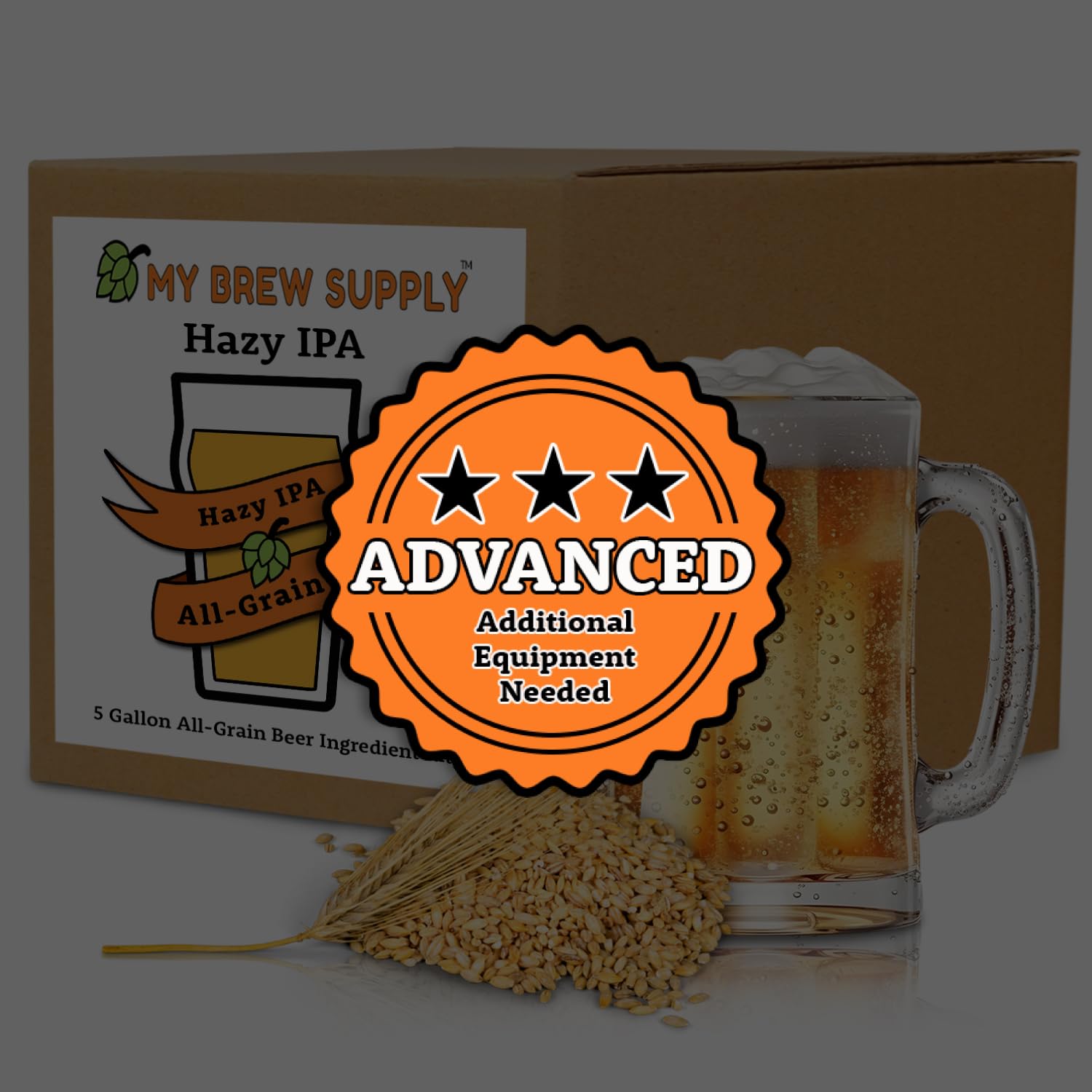 My Brew Supply Hazy IPA Brewing Kit | American Pale Ale Malt | Carapils Grain | Flaked Oat